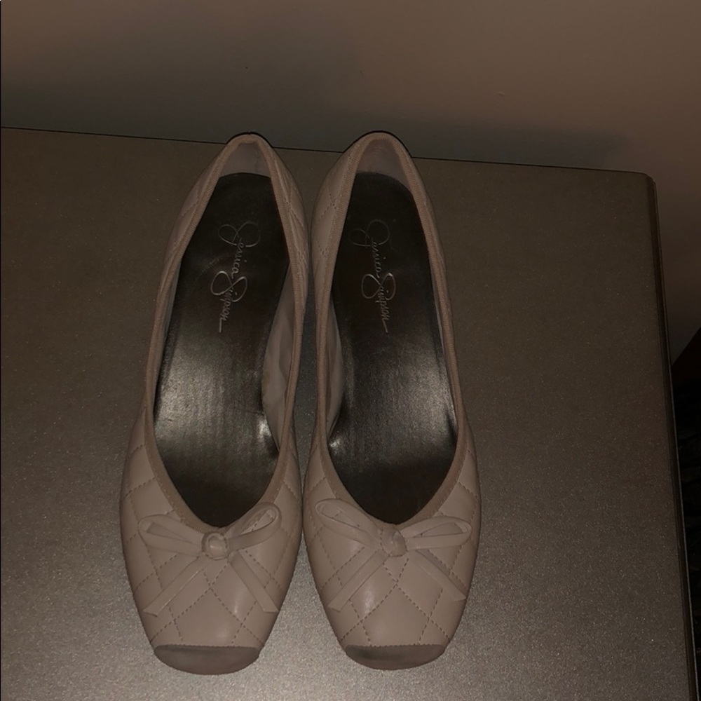 Jessica Simpson Cream Mini Wedged Flats